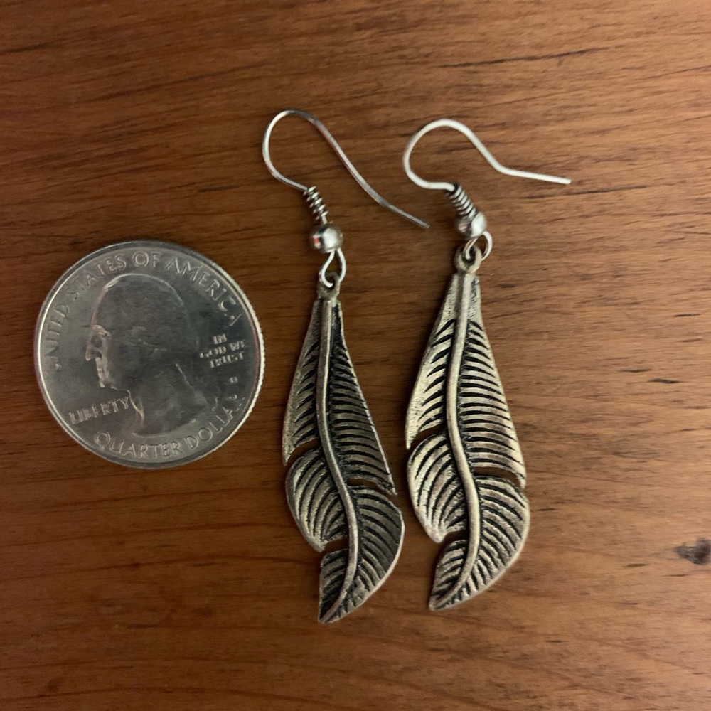 Sterling Silver Feather Earrings